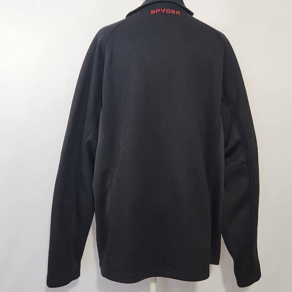 Spyder Men's Black SZ XL Front Full Zip Logo Hand Pockets Sports Jacket Outdoor - Picture 9 of 15